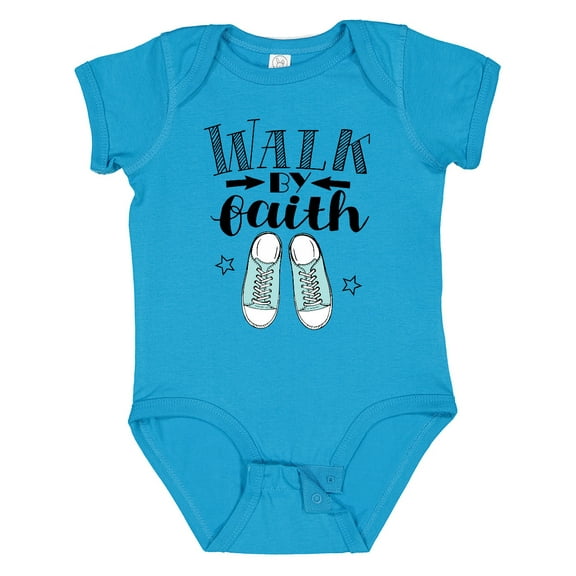Inktastic Walk by Faith Quote Boys or Girls Baby Bodysuit