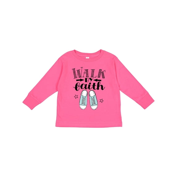 Inktastic Walk by Faith Quote Boys or Girls Long Sleeve Toddler T-Shirt