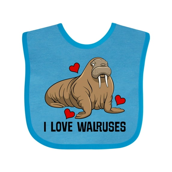 Inktastic Walrus Cute Arctic Animals Boys or Girls Baby Bib