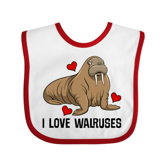 Inktastic Walrus Cute Arctic Animals Boys or Girls Baby Bib