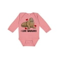 thumbnail image 1 of Inktastic Walrus Cute Arctic Animals Boys or Girls Long Sleeve Baby Bodysuit, 1 of 5
