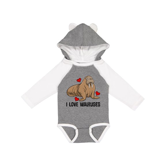 Inktastic Walrus Cute Arctic Animals Boys or Girls Long Sleeve Baby Bodysuit