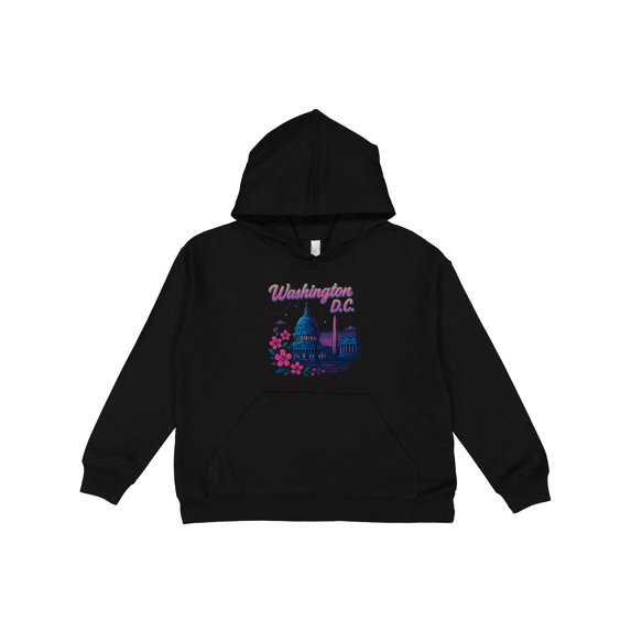 Inktastic Washington D.c. Skyline Cherry Blossoms Youth Hoodie Sweatshirt