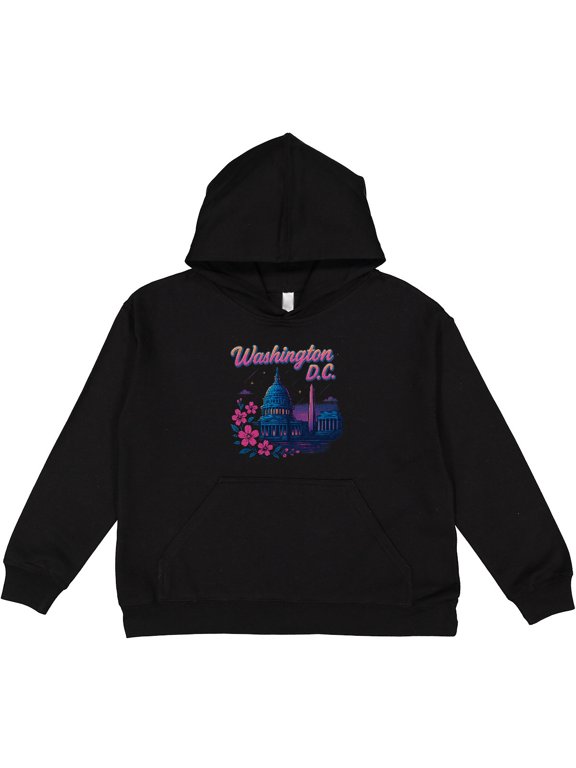 Washington D.c. Skyline Cherry Blossoms Youth Hoodie Sweatshirt
