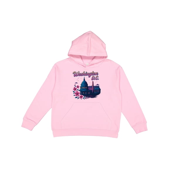 Inktastic Washington D.c. Skyline Cherry Blossoms Youth Hoodie Sweatshirt