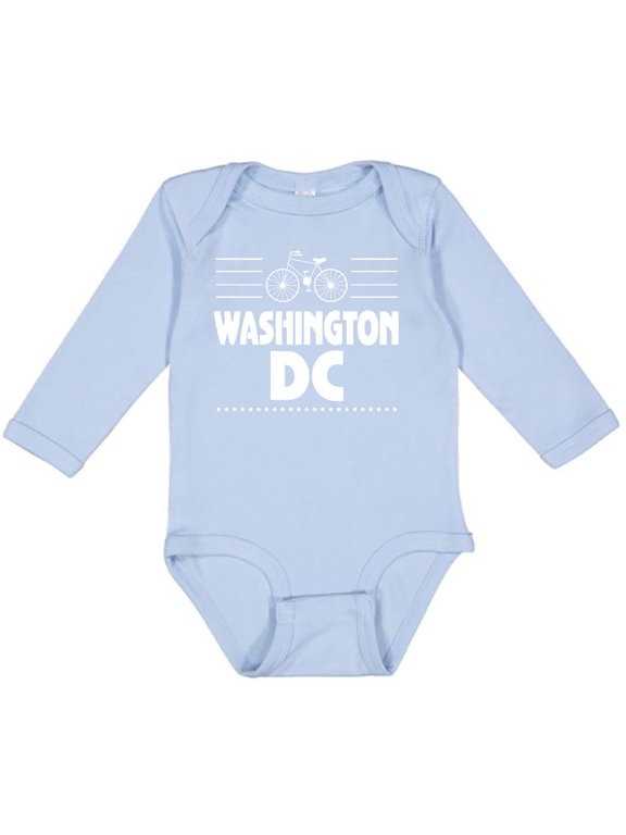 Washington DC Biking Boys or Girls Long Sleeve Baby Bodysuit