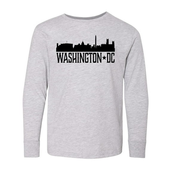 Inktastic Washington Dc City Skyline Long Sleeve Youth T-Shirt