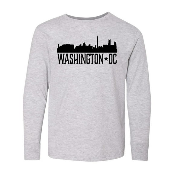 Inktastic Washington Dc City Skyline Long Sleeve Youth T-Shirt