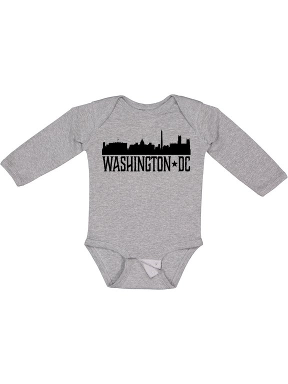 Washington Dc Skyline Cities Boys or Girls Long Sleeve Baby Bodysuit