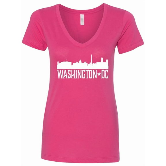 Inktastic Washington Dc Skyline Cities Women's V-Neck T-Shirt