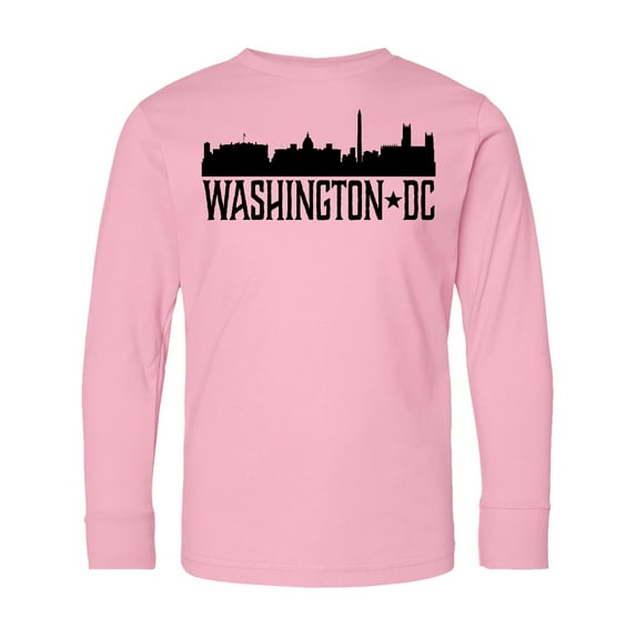 Inktastic Washington Dc City Skyline Long Sleeve Youth T-Shirt