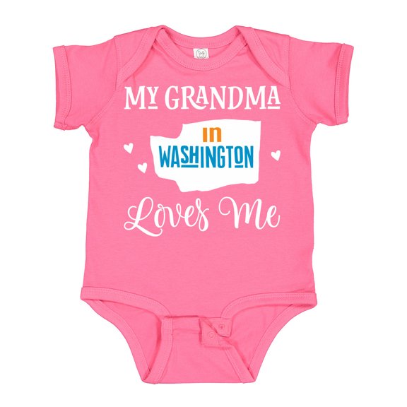 Inktastic Washington Grandma Loves Me Boys or Girls Baby Bodysuit