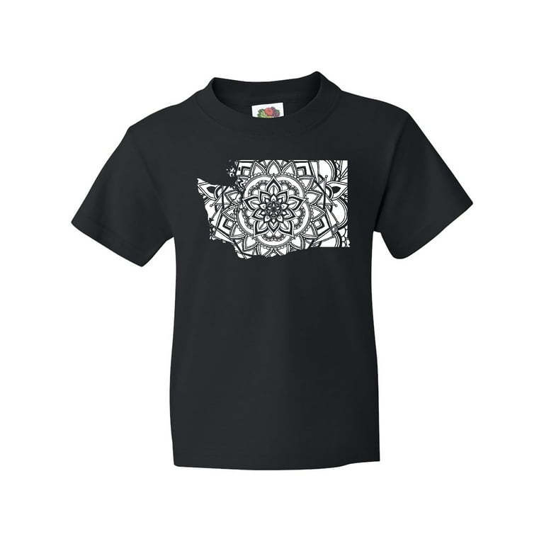 Inktastic Washington Silhouette Mandala Youth T-Shirt