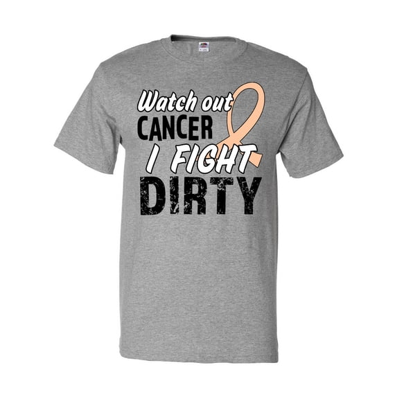 Inktastic Watch Out, Cancer, I Fight Dirty- Uterine Cancer Awareness T-Shirt