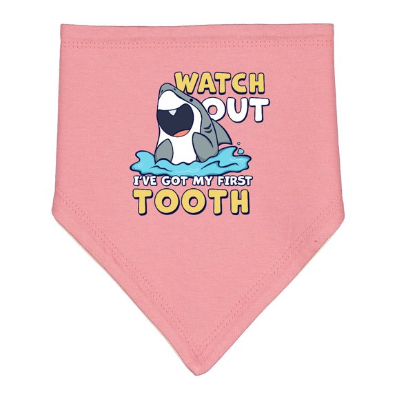 Inktastic Watch out I've Got My First Tooth Baby Bandana Bib
