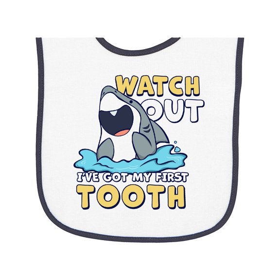 Inktastic Watch out I've Got My First Tooth Baby Terry Cloth Bib