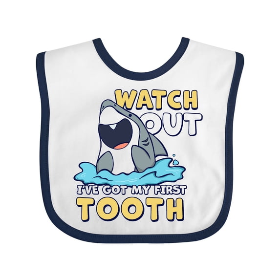 Inktastic Watch out I've Got My First Tooth Boys or Girls Baby Bib