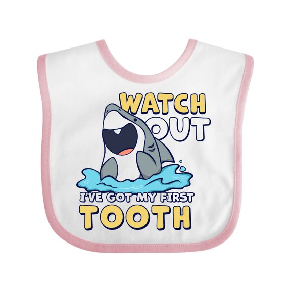 Inktastic Watch out I've Got My First Tooth Boys or Girls Baby Bib
