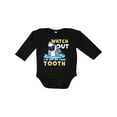 thumbnail image 1 of Inktastic Watch out I've Got My First Tooth Boys or Girls Long Sleeve Baby Bodysuit, 1 of 5