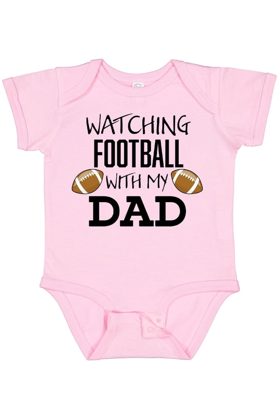 Watching Football with My Dad Boys or Girls Baby Bodysuit