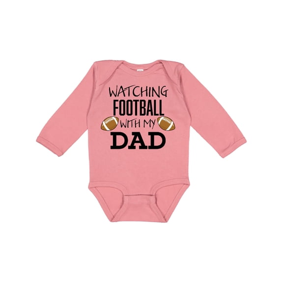 Inktastic Watching Football with My Dad Boys or Girls Long Sleeve Baby Bodysuit
