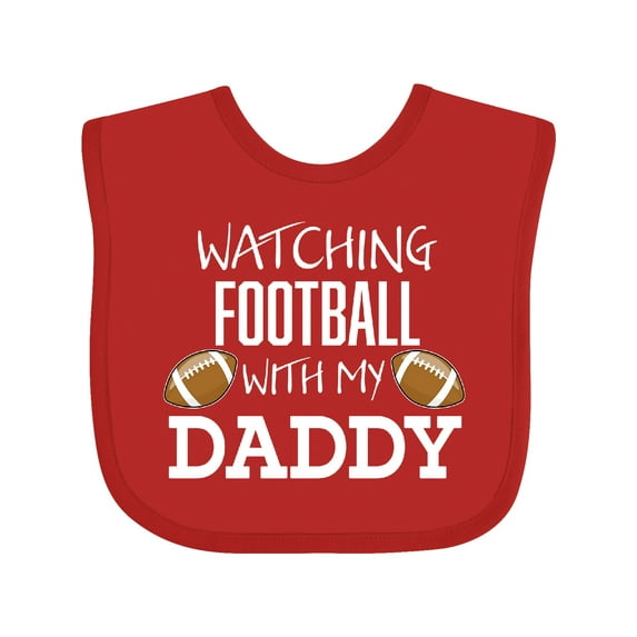 Inktastic Watching Football with My Daddy Boys or Girls Baby Bib
