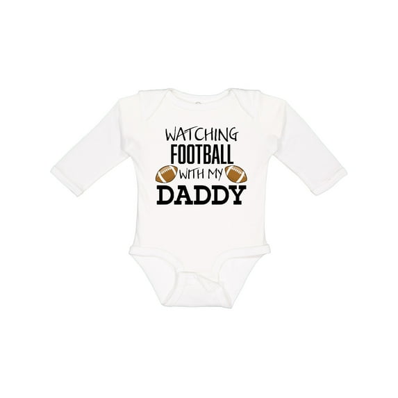 Inktastic Watching Football with My Daddy Boys or Girls Long Sleeve Baby Bodysuit