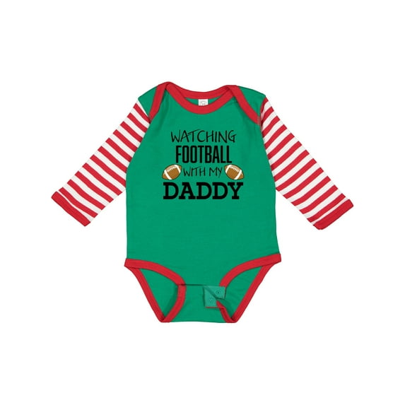 Inktastic Watching Football with My Daddy Boys or Girls Long Sleeve Baby Bodysuit