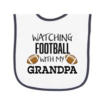 Inktastic Watching Football with My Grandpa Baby Terry Cloth Bib