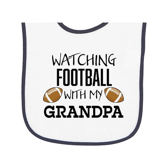 Inktastic Watching Football with My Grandpa Baby Terry Cloth Bib