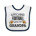 thumbnail image 1 of Inktastic Watching Football with My Grandpa Boys or Girls Baby Bib, 1 of 4