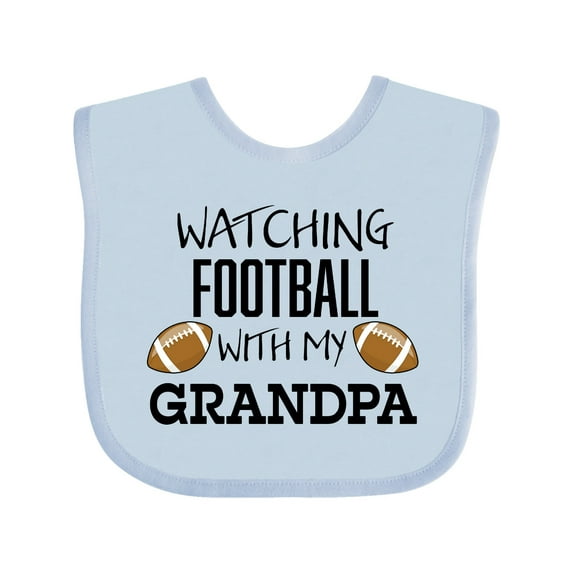 Inktastic Watching Football with My Grandpa Boys or Girls Baby Bib