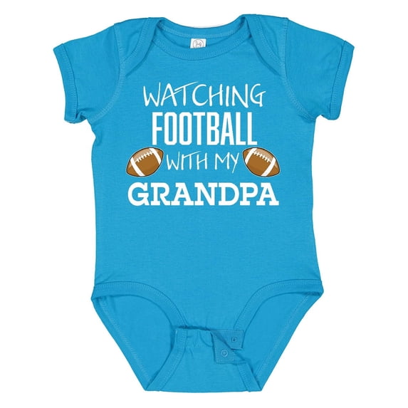 Inktastic Watching Football with My Grandpa Boys or Girls Baby Bodysuit