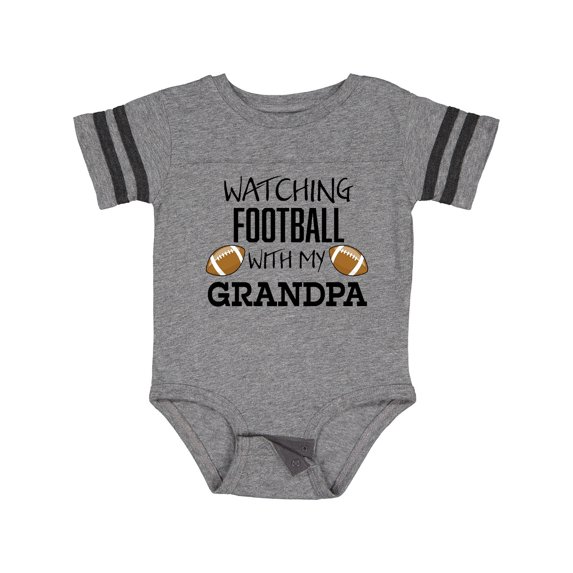 Inktastic Watching Football with My Grandpa Boys or Girls Baby Bodysuit