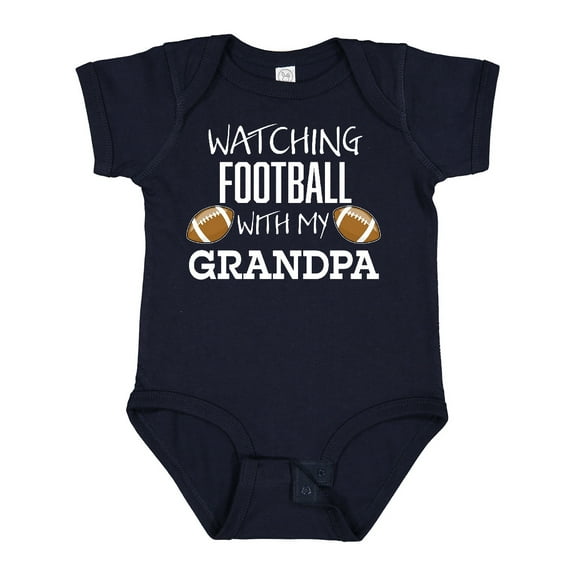 Inktastic Watching Football with My Grandpa Boys or Girls Baby Bodysuit