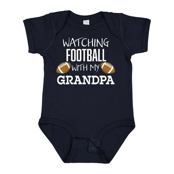 Inktastic Watching Football with My Grandpa Boys or Girls Baby Bodysuit