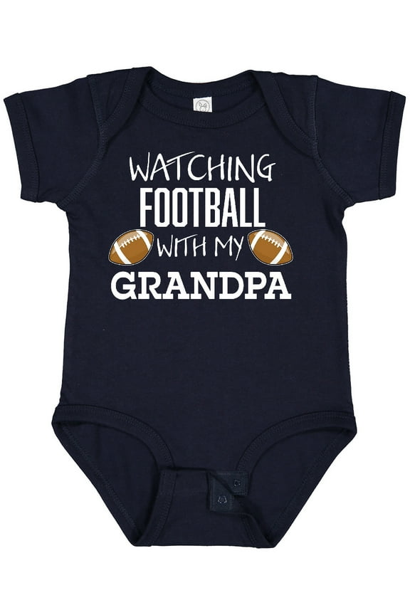 Watching Football with My Grandpa Boys or Girls Baby Bodysuit