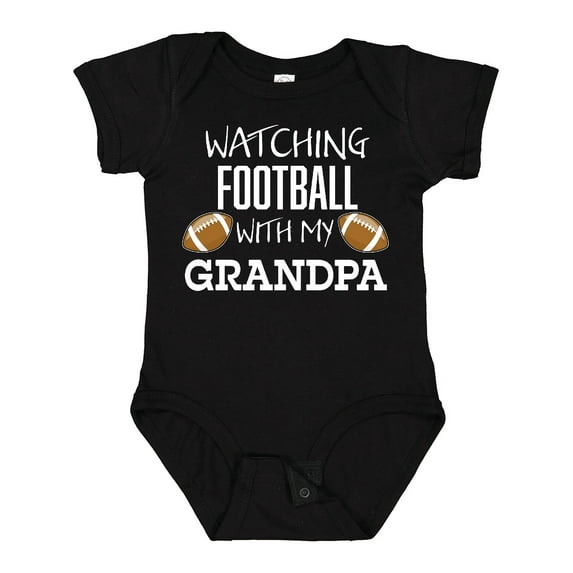 Inktastic Watching Football with My Grandpa Boys or Girls Baby Bodysuit