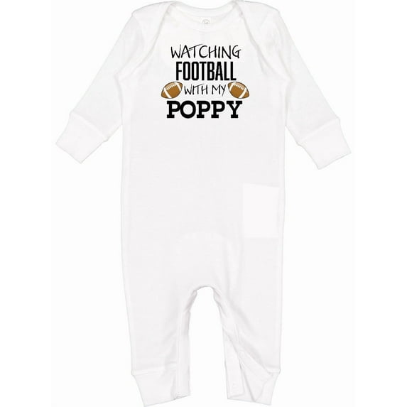 Inktastic Watching Football with My Poppy Baby Romper Coveralls