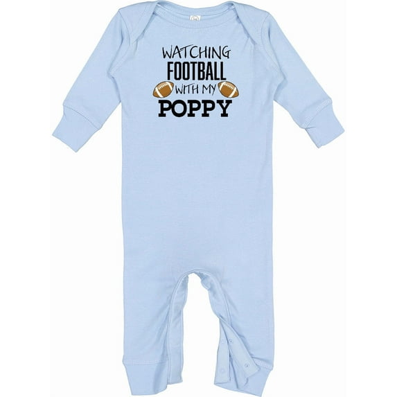 Inktastic Watching Football with My Poppy Baby Romper Coveralls