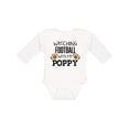 thumbnail image 1 of Inktastic Watching Football with My Poppy Boys or Girls Long Sleeve Baby Bodysuit, 1 of 5