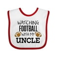 thumbnail image 1 of Inktastic Watching Football with My Uncle Boys or Girls Baby Bib, 1 of 4