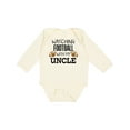 thumbnail image 1 of Inktastic Watching Football with My Uncle Boys or Girls Long Sleeve Baby Bodysuit, 1 of 5