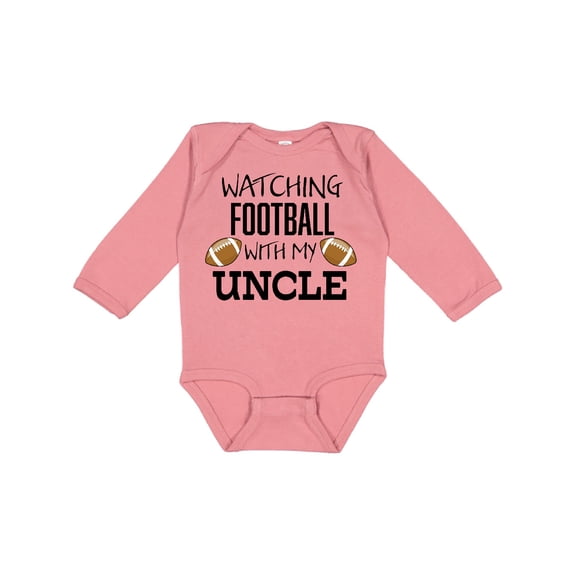 Inktastic Watching Football with My Uncle Boys or Girls Long Sleeve Baby Bodysuit