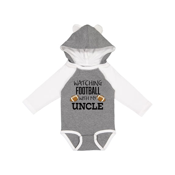 Inktastic Watching Football with My Uncle Boys or Girls Long Sleeve Baby Bodysuit