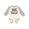 thumbnail image 1 of Inktastic Watching Football with My Uncle Boys or Girls Long Sleeve Baby Bodysuit, 1 of 5