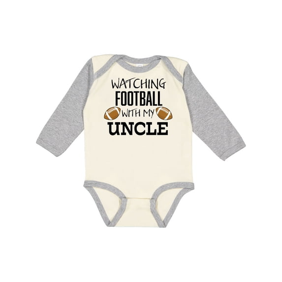 Inktastic Watching Football with My Uncle Boys or Girls Long Sleeve Baby Bodysuit