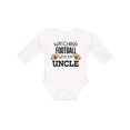 thumbnail image 1 of Inktastic Watching Football with My Uncle Boys or Girls Long Sleeve Baby Bodysuit, 1 of 5