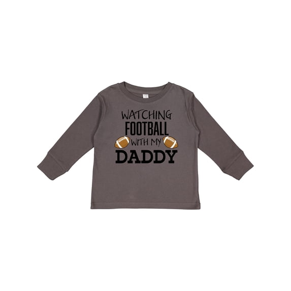 Inktastic Watching Football with my Daddy Boys or Girls Long Sleeve Toddler T-Shirt