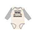 thumbnail image 1 of Inktastic Watching Football with my Grandma Boys or Girls Long Sleeve Baby Bodysuit, 1 of 5
